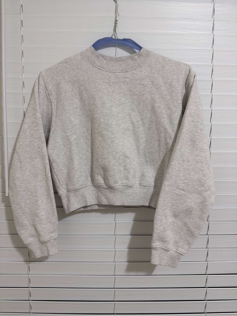 TNA Heather Gray Cropped Crewneck Sweatshirt